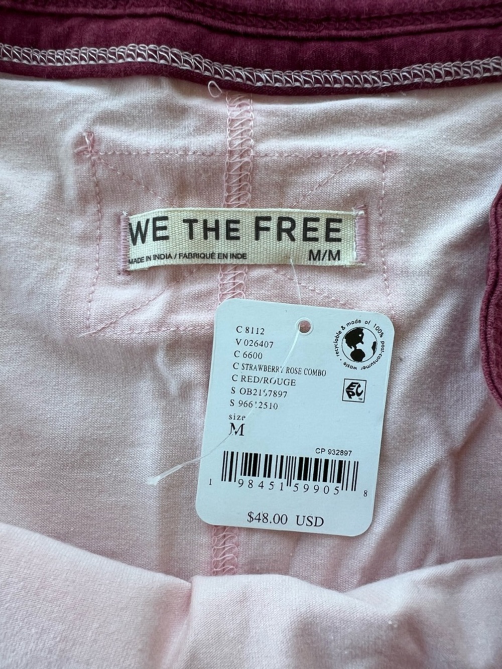 NWT We The Free by Free PeopleTwofer Tank Strawberry Rose Combo Size Medium - Picture 7 of 13